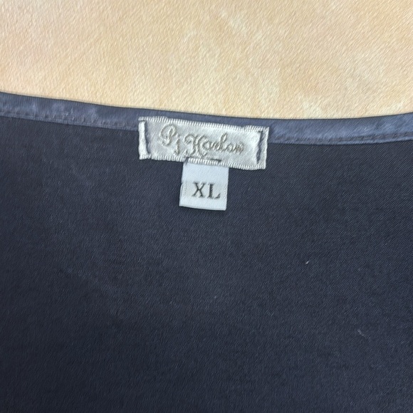 PJ Harlow “Jackie” pajama pj tank top, navy blue, XL, satin, EUC - Picture 3 of 6